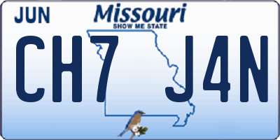 MO license plate CH7J4N