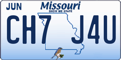 MO license plate CH7J4U
