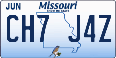 MO license plate CH7J4Z