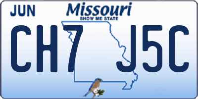 MO license plate CH7J5C