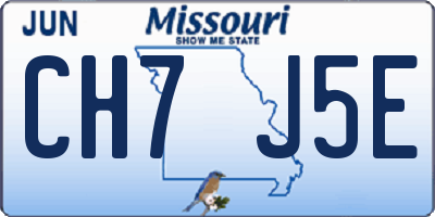 MO license plate CH7J5E