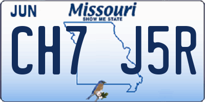 MO license plate CH7J5R