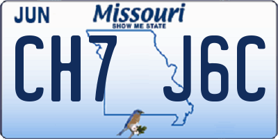 MO license plate CH7J6C