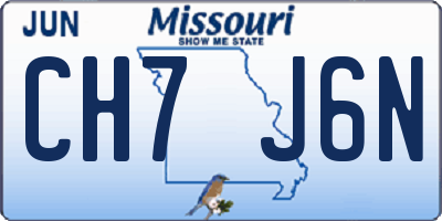 MO license plate CH7J6N