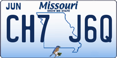 MO license plate CH7J6Q