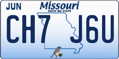 MO license plate CH7J6U