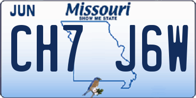 MO license plate CH7J6W