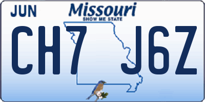 MO license plate CH7J6Z