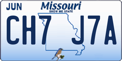 MO license plate CH7J7A