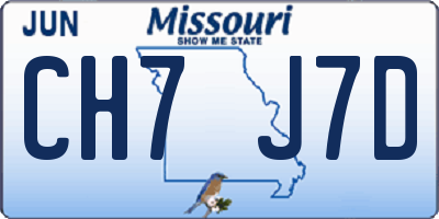 MO license plate CH7J7D