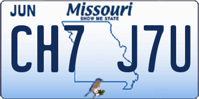 MO license plate CH7J7U
