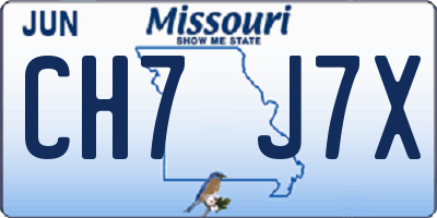 MO license plate CH7J7X