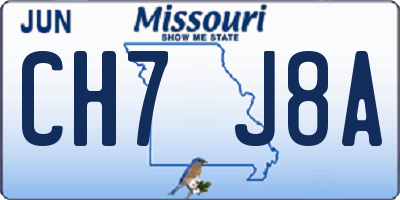 MO license plate CH7J8A