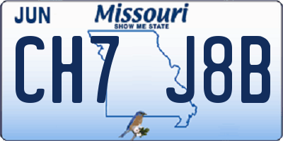 MO license plate CH7J8B