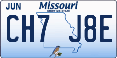 MO license plate CH7J8E