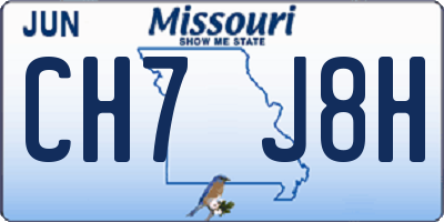 MO license plate CH7J8H