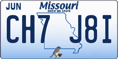 MO license plate CH7J8I