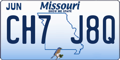 MO license plate CH7J8Q
