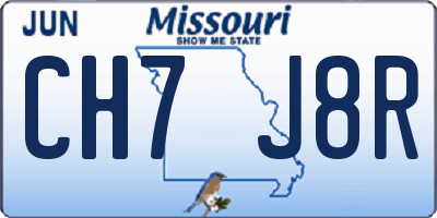 MO license plate CH7J8R