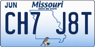 MO license plate CH7J8T