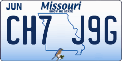 MO license plate CH7J9G