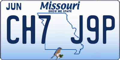 MO license plate CH7J9P