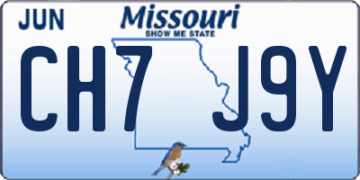 MO license plate CH7J9Y