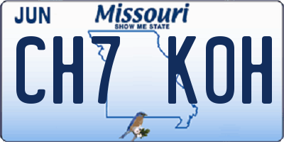 MO license plate CH7K0H