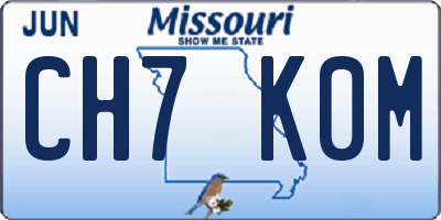MO license plate CH7K0M
