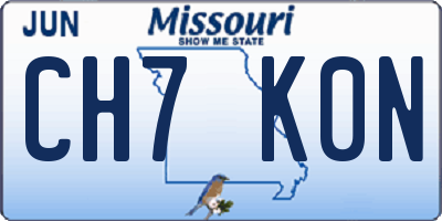 MO license plate CH7K0N