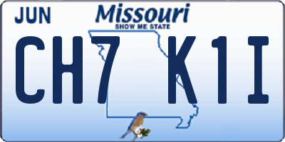 MO license plate CH7K1I