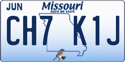 MO license plate CH7K1J