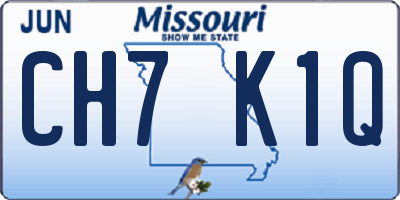 MO license plate CH7K1Q