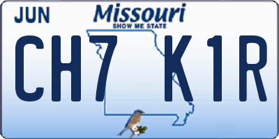 MO license plate CH7K1R