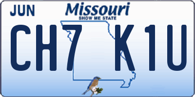 MO license plate CH7K1U