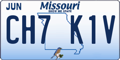 MO license plate CH7K1V