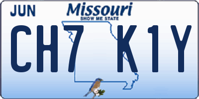 MO license plate CH7K1Y