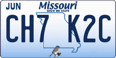 MO license plate CH7K2C
