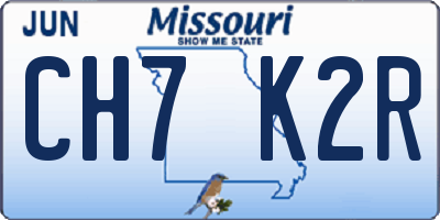 MO license plate CH7K2R