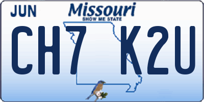 MO license plate CH7K2U