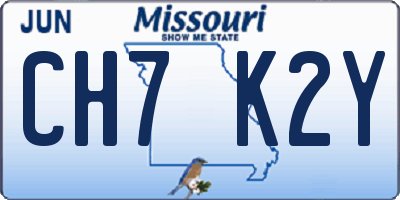 MO license plate CH7K2Y