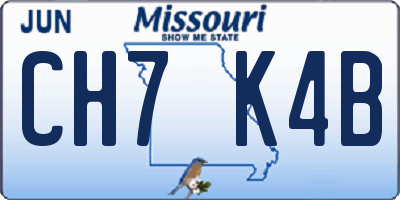 MO license plate CH7K4B