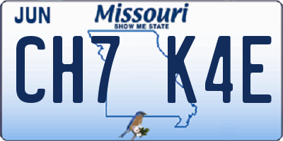 MO license plate CH7K4E