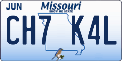 MO license plate CH7K4L