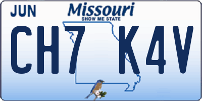 MO license plate CH7K4V