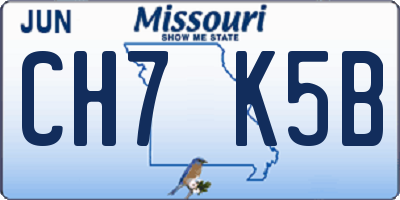 MO license plate CH7K5B