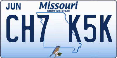 MO license plate CH7K5K