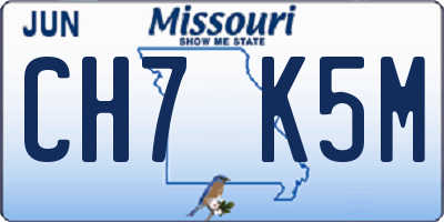 MO license plate CH7K5M