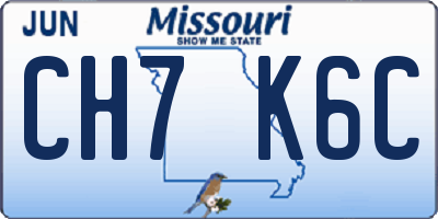 MO license plate CH7K6C