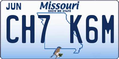 MO license plate CH7K6M